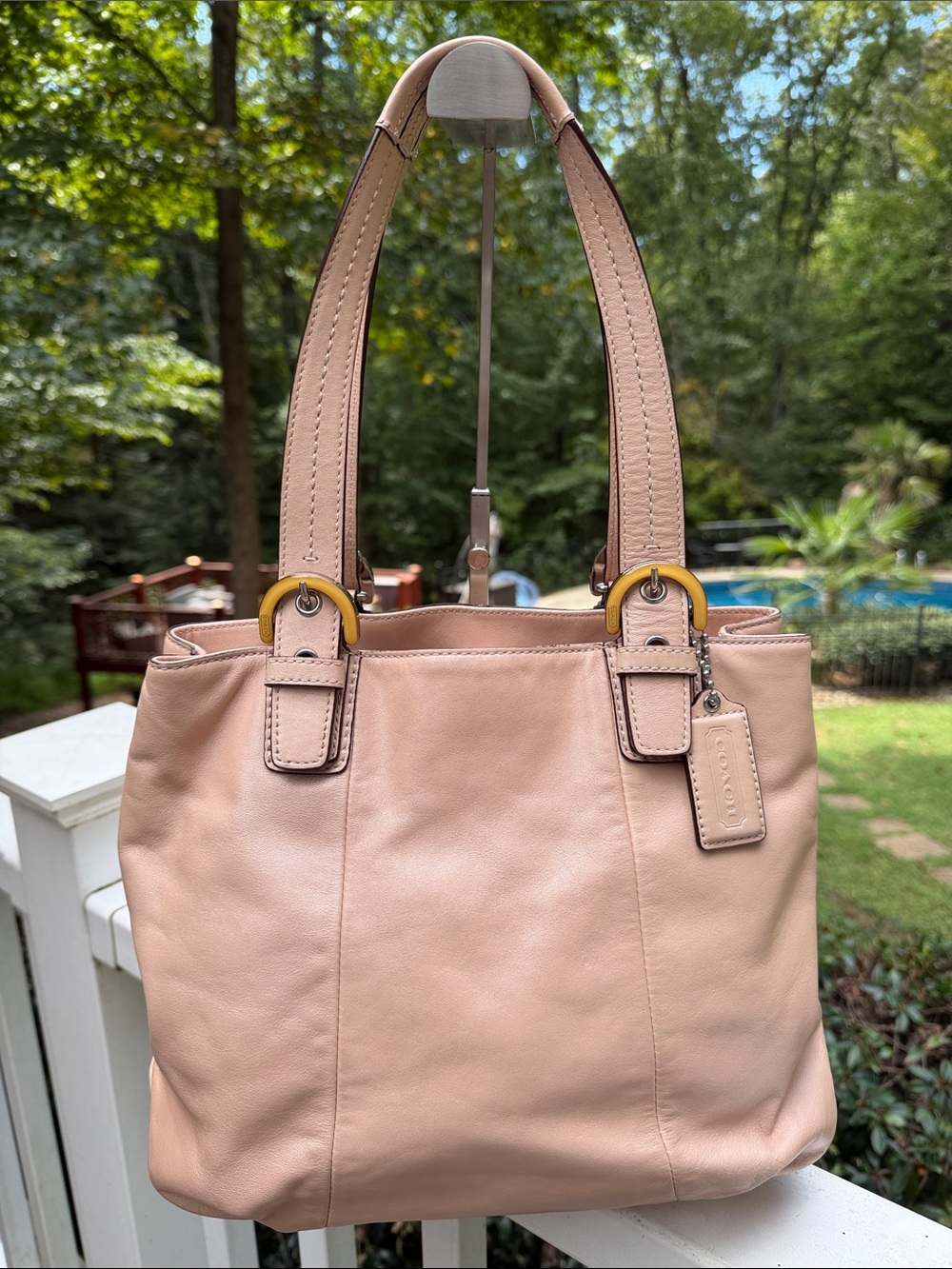 Coach SoHo North South Pebbled Leather Tote Pebble Leather Shoulder Tote